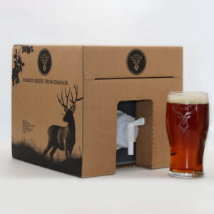 Polypin box and pint of Exmoor Stag ale