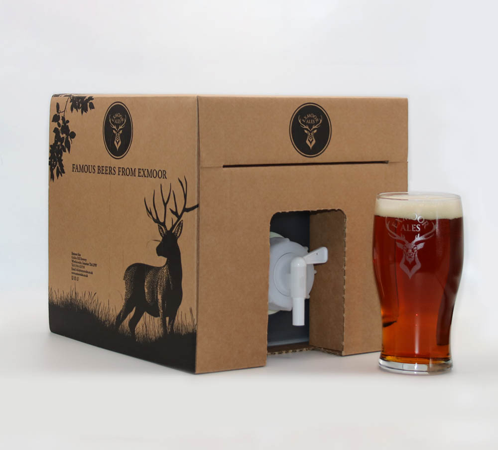 Polypin box and pint of Exmoor Stag ale