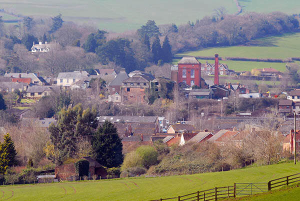 View down to Wiveliscombe from the hills