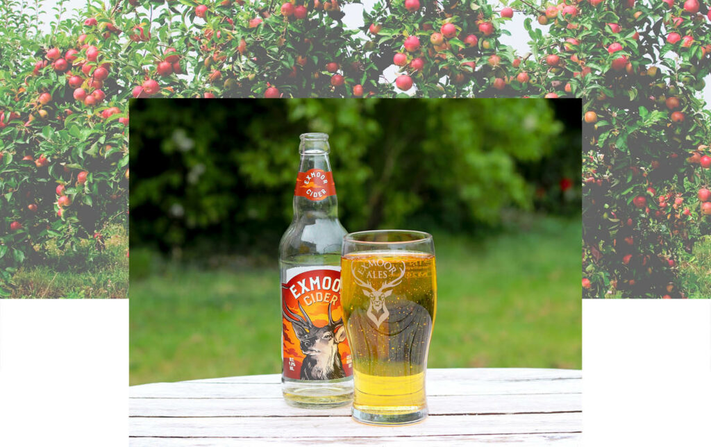 Exmoor cider poured in a glass