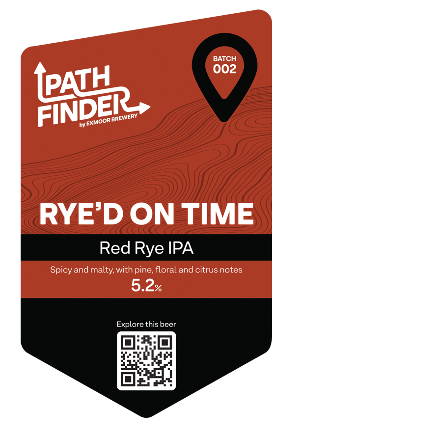 Pump clip of Rye'd On Time beer